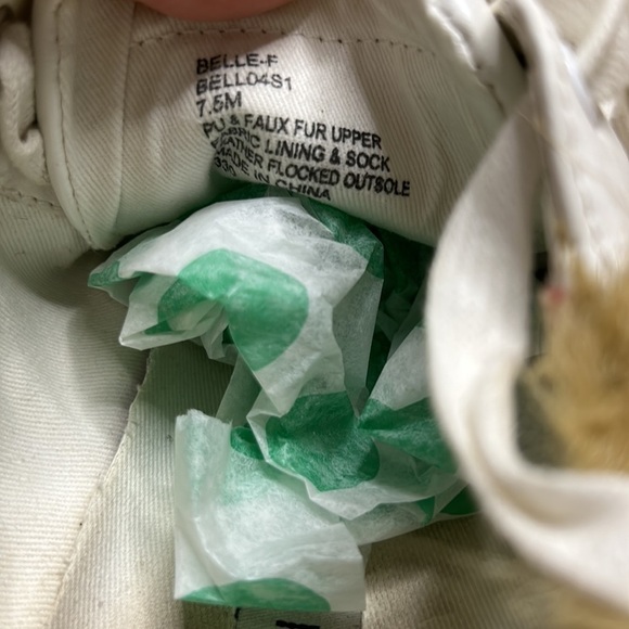 Steve madden white striped faux fur trim casual sneaker low top women’s 7.5 - Picture 8 of 9